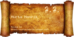 Hurta Henrik névjegykártya